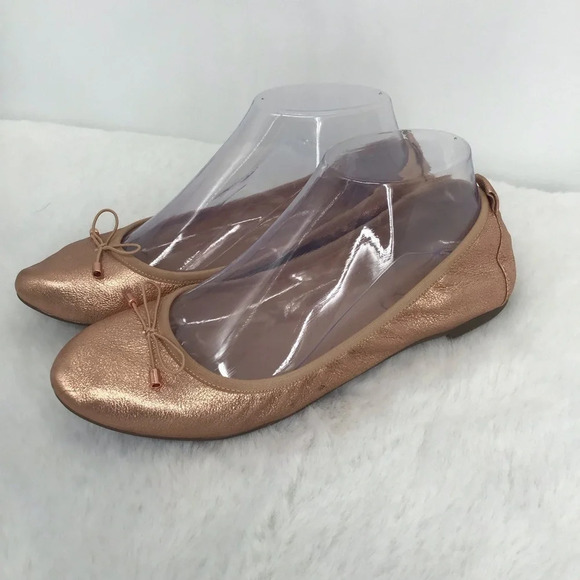 Jessica Simpson Nalan Leather Rose Gold Ballet Flats Casual Career Size 7.5 - Picture 2 of 11